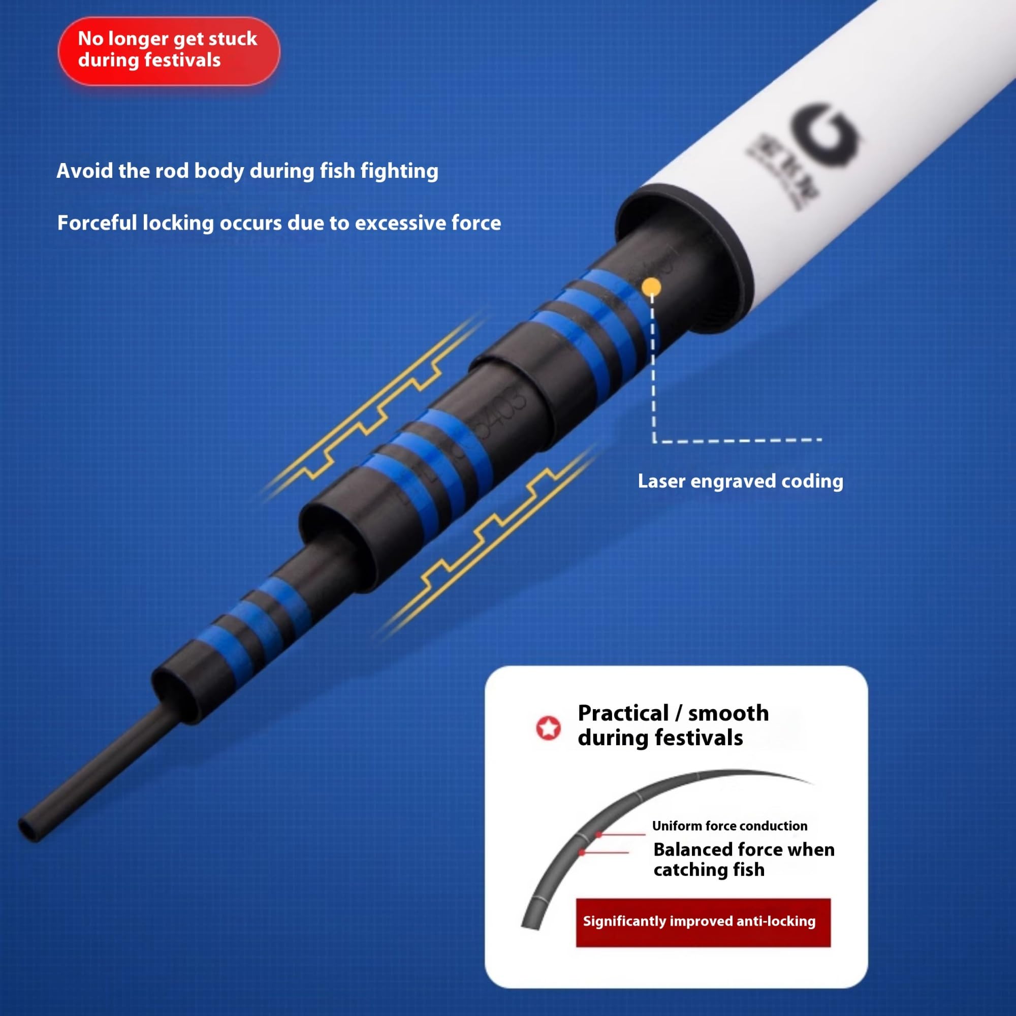 Canna da Pesca per Torrente Canna da Pesca Ultraleggera for carassi Canna da Pesca compatta(4.5M)