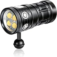 Vista 8 de Luz de buceo Turbo SX, 11000 lúmenes, luz de video subacuática de 328.1 ft, linterna de buceo, luz de buceo, linterna impermeable con para deportes