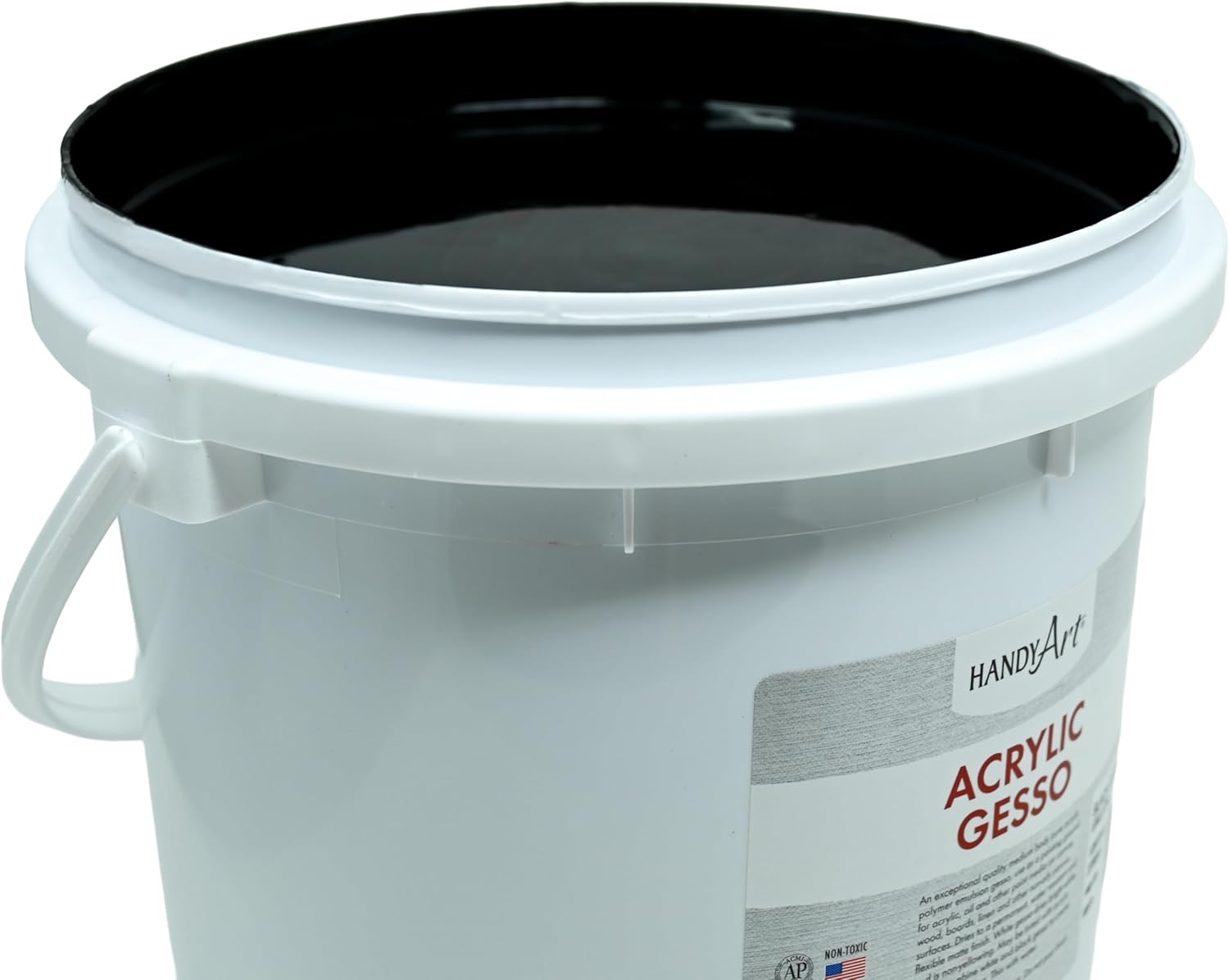 Handy Art Acrylic Gesso, Gallon, Black, Primer for Canvas, Wood, & Artist Painting Surfaces, Enhances Acrylic Paint Adhesion, Low Viscosity, Thick Coverage, Certified Safe & AP Non-Toxic, Made in USA