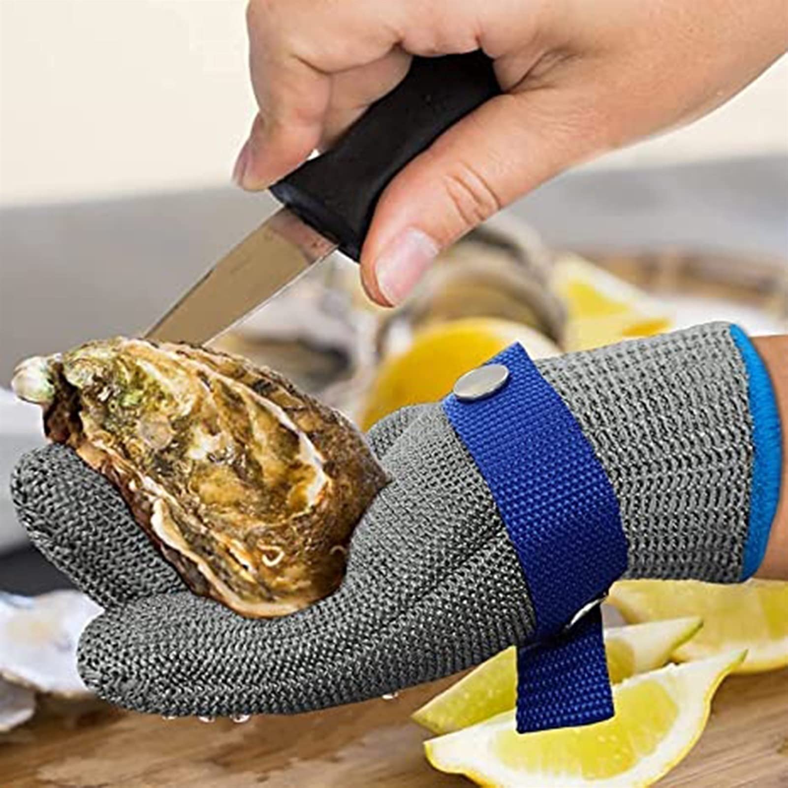 WXYZ Guantes de Seguridad Resistente a la Seguridad, Guantes de Malla de Seguridad de Acero Inoxidable 316L, utilizados para Cortar Carne en la Cocina y Eliminar Las ostras