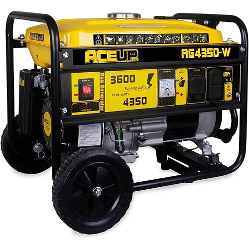 Aceup Energy 4,350 Watt Gas Generator Portable for home use, Gas Powered generator with Wheels Kit, 30A Outlet, EPA & CARB Compliant