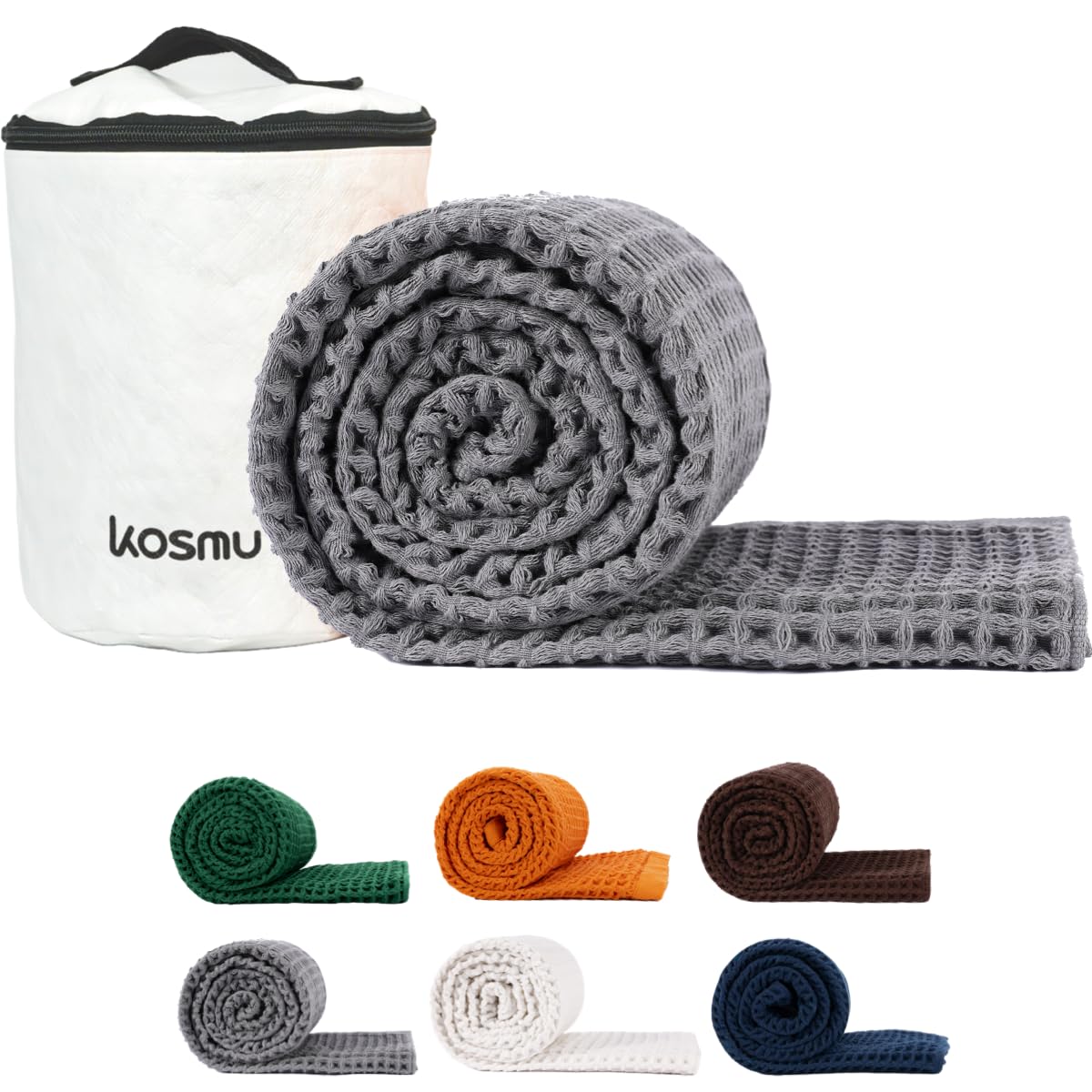 KOSMU Luxury Organic Japanese Cotton Waffle Bath Towel | Thick, Absorbent, Quick Dry Bathroom Towels for Shower, Sauna, Onsen| Hotel & Spa Quality,