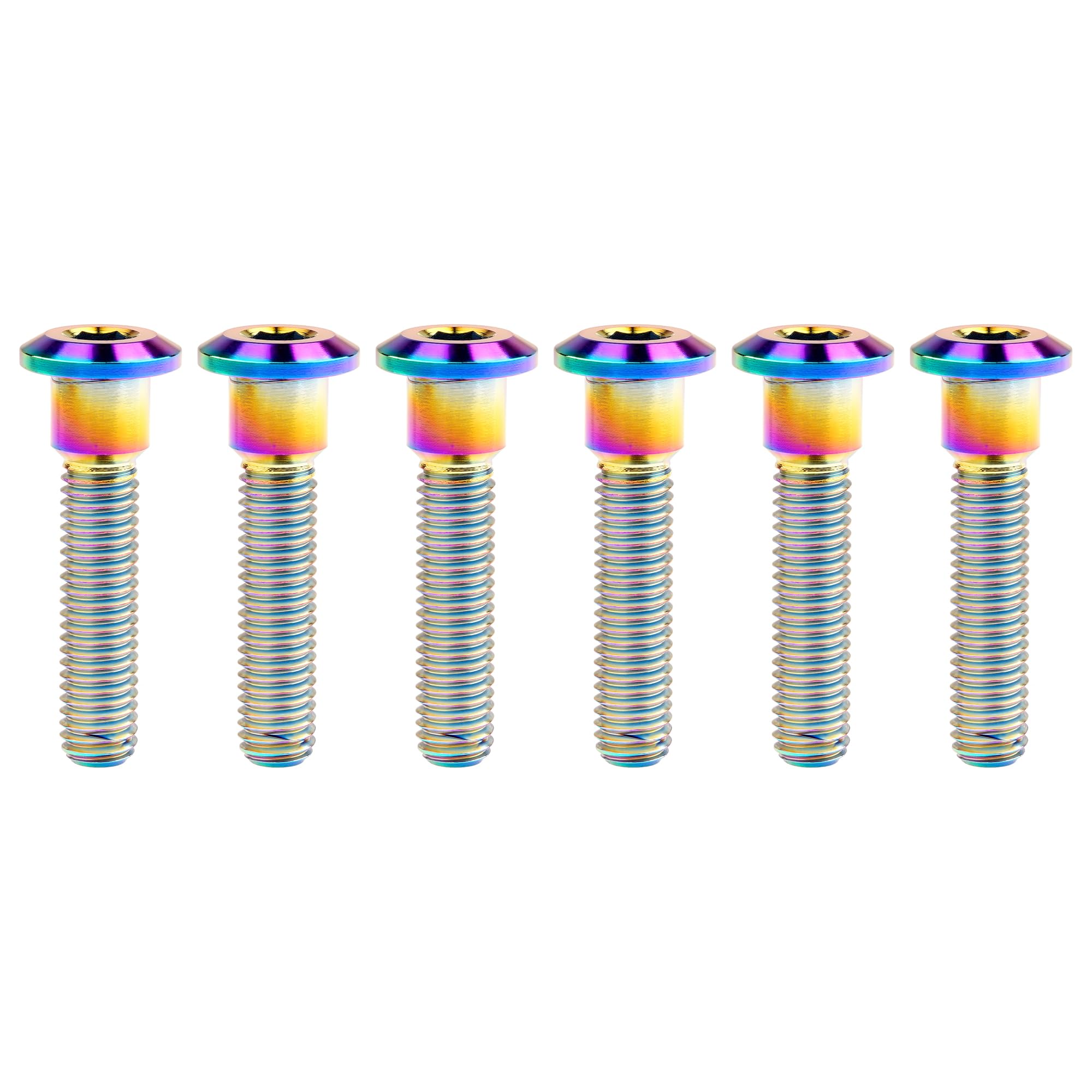 Titanium Bolt M8 Hexagon Socket Screw Rainbow, M8x40mm Pack of 6