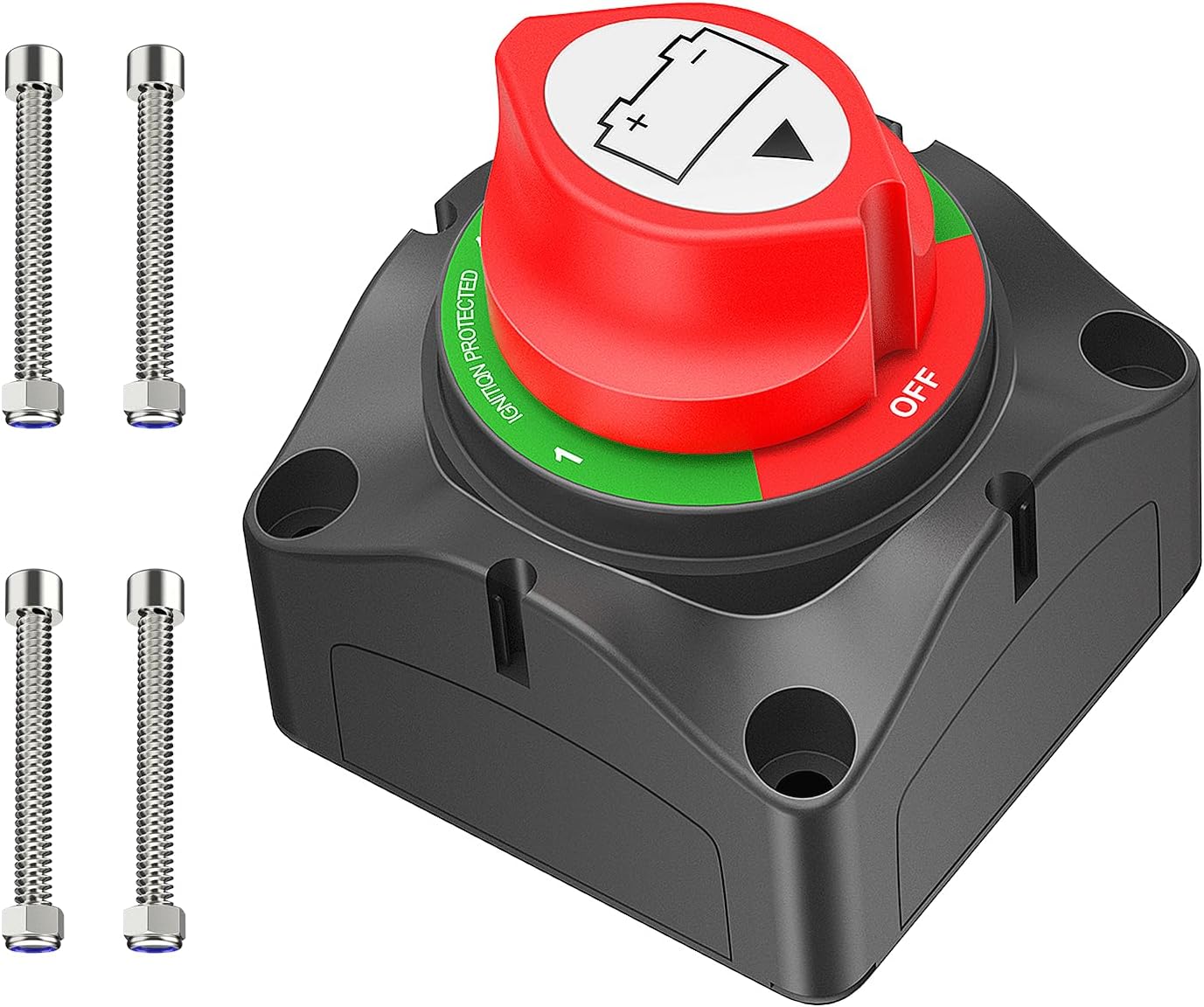 Nilight 1-2-Both-Off Battery Switch, 12V-48V Battery Disconnect Master Cutoff Switch for Marine Boat Car RV ATV UTV Vehicle, Waterproof Heavy Duty Battery Isolator Switch, 2 Years Warranty (90108A)