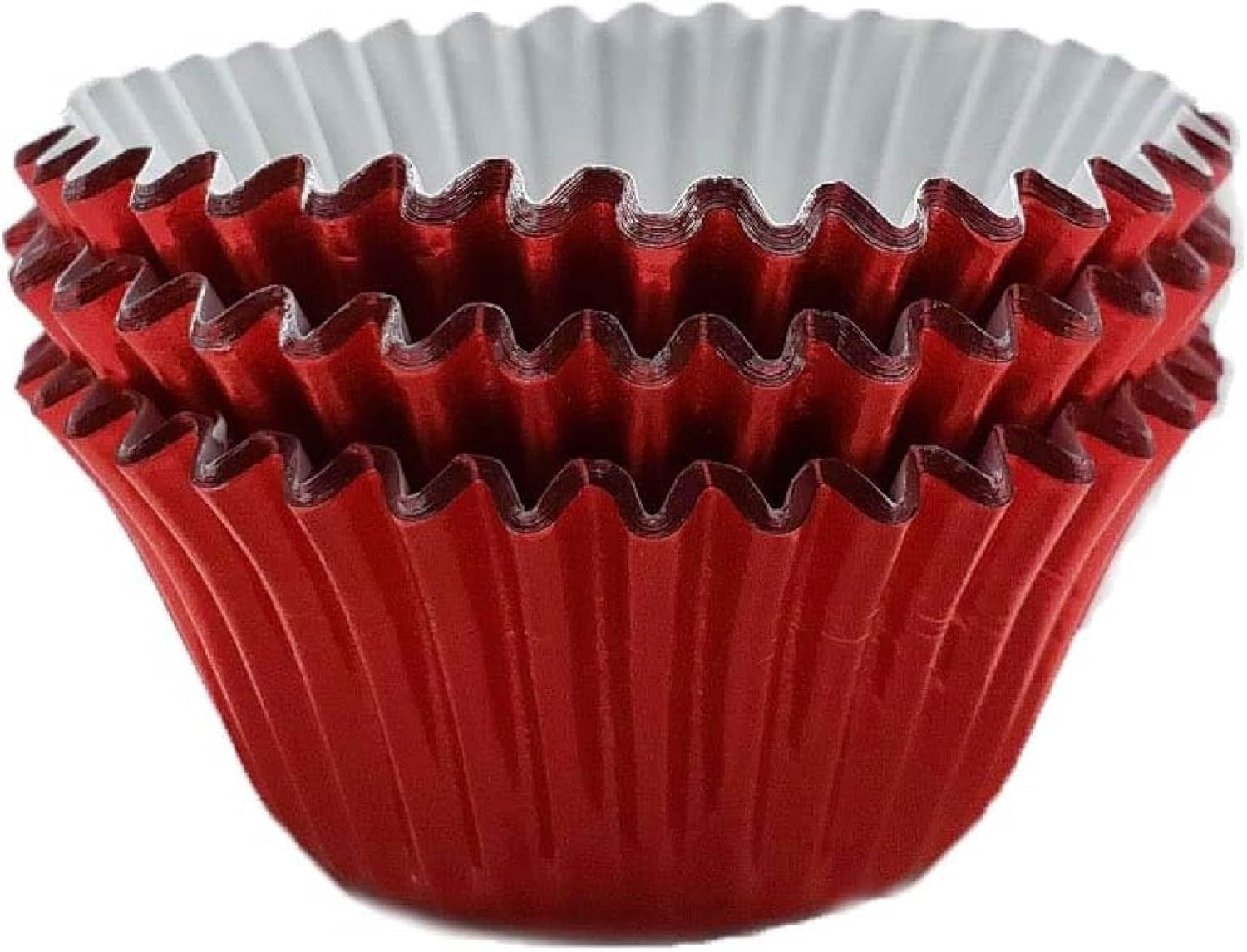 Tazas para hornear magdalenas mini en aluminio rojo que mantienen la forma perfecta, pack de 96