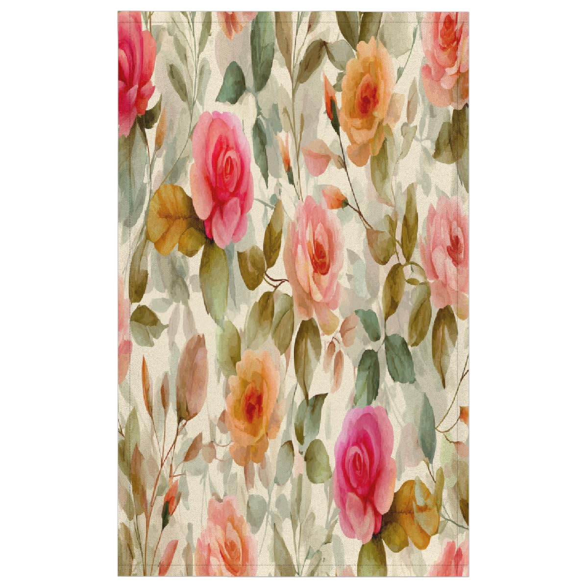 Torchons de cuisine absorbants en microfibre douce déco fleurs roses rétro 45 x 72 cm