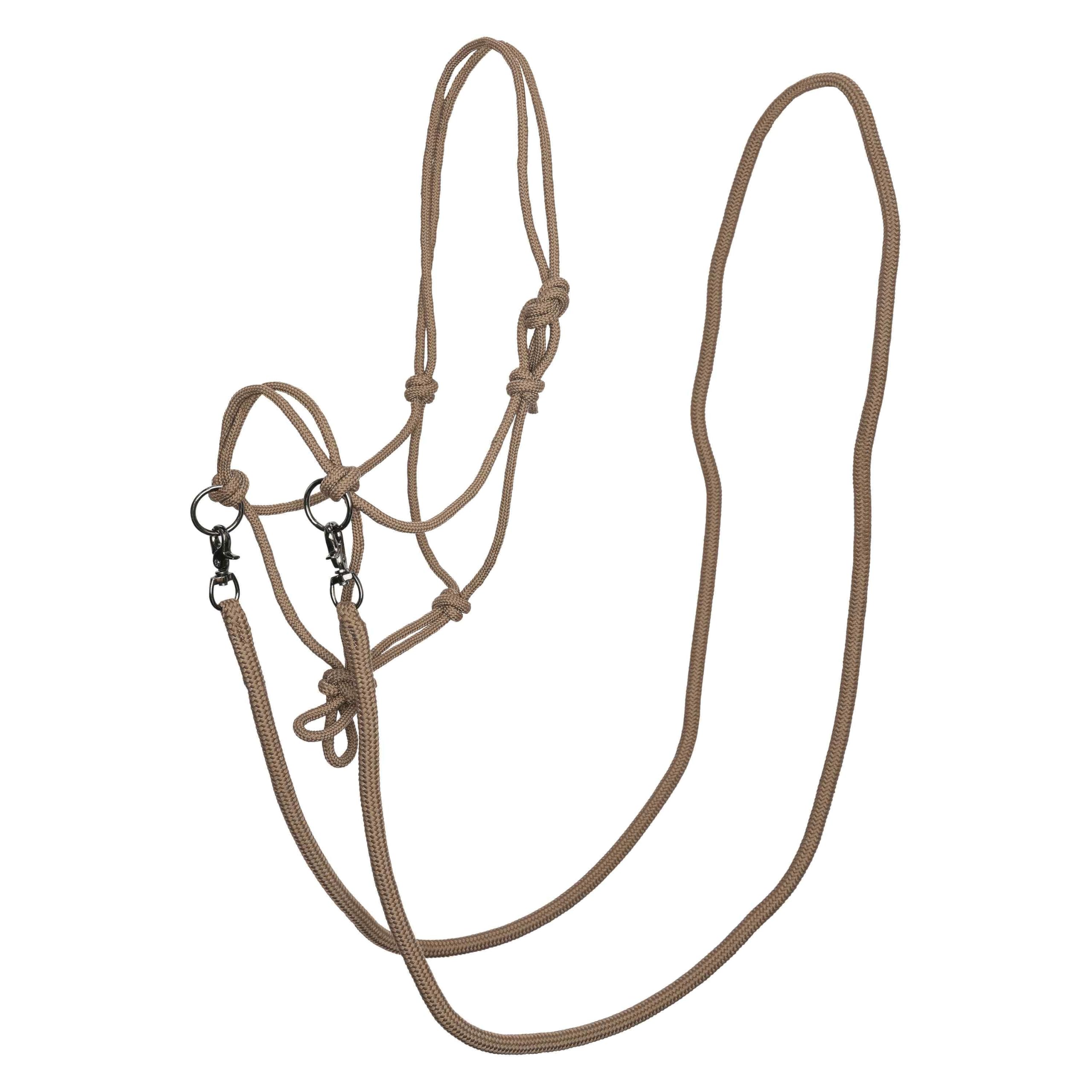 Imperial Riding IRHFree Ride Knot Halter - Lightweight, Robust Rope Halter Made of Strong Polyester Rope, Individually Adjustable, for Training, Floor Work & Everyday Life, Cappuccino, Pony