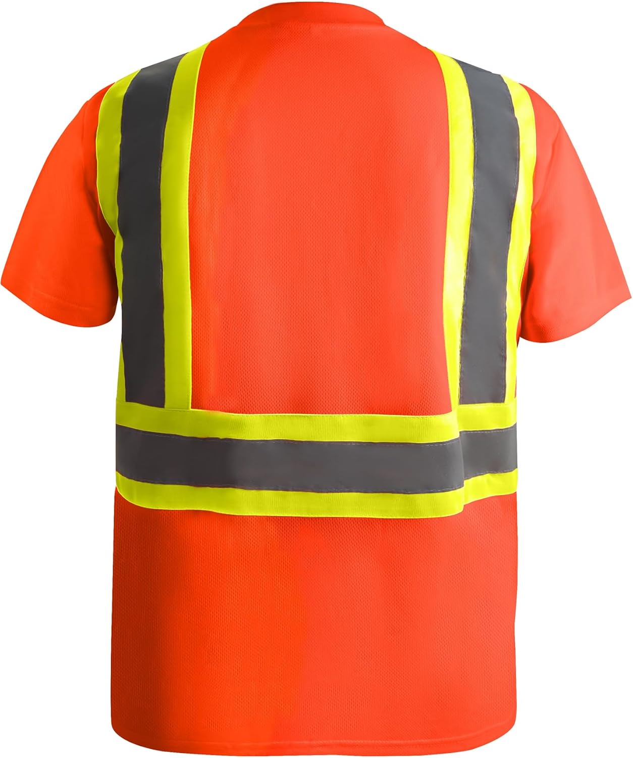 Yasumond Men's Class 2 High Visibility Tee Reflective Safety Long Sleeve Shirt for Night Outdoor Work and Activities