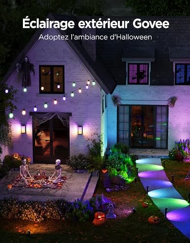 Govee Applique da Esterno RGBIC, 1500lm Lampada da Esterno, IP65, 2 Pezzi | 2700K–6500K Applique da Parete Esterno, 45 Scena, Effetti di Luce fai DIY, Matter/Alexa/Google, Veranda, Balcone, Terrazza - 4