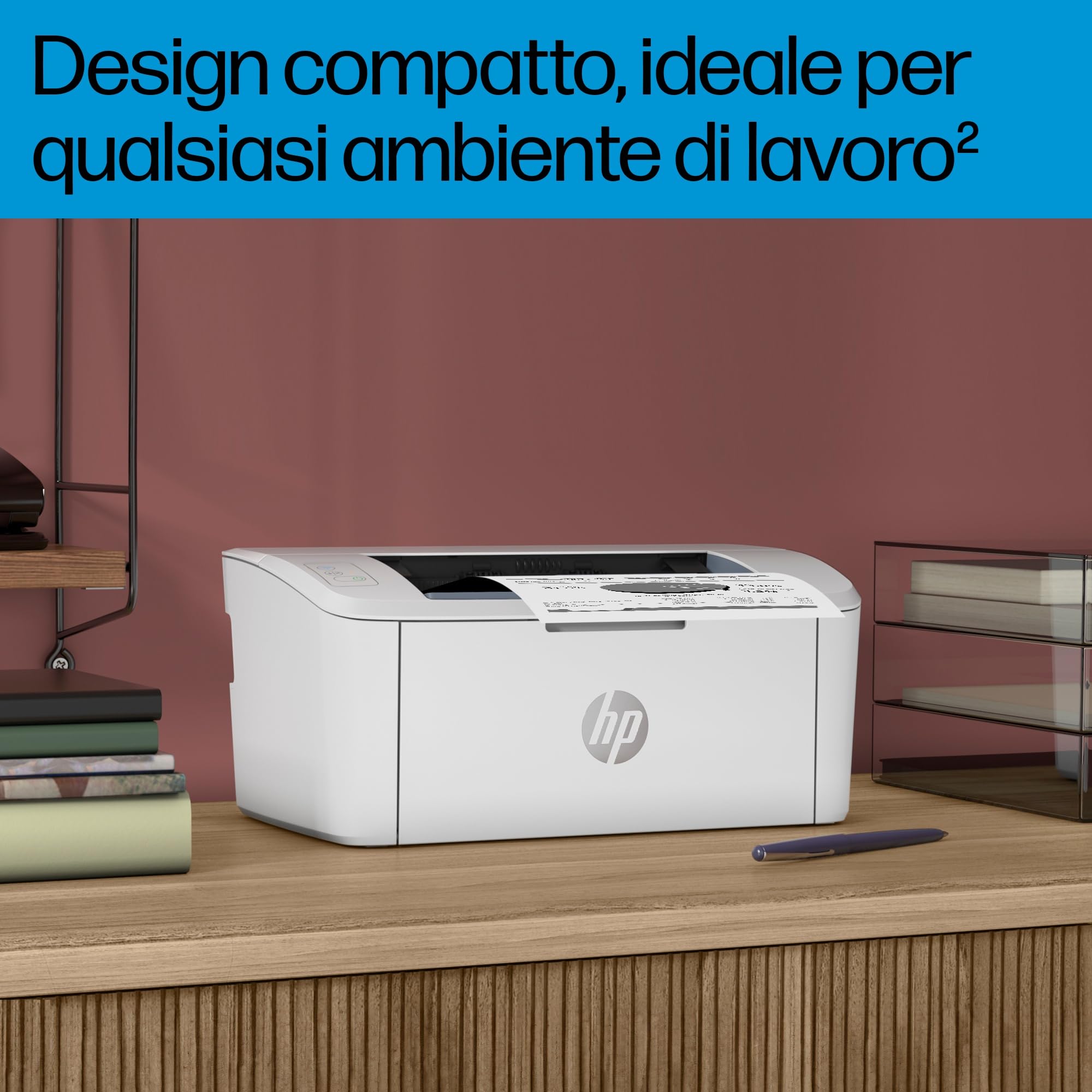HP LaserJet M110we 7MD66E, Stampante a Singola Funzione Laser A4 Monocromatica, Stampa Fronte e Retro Manuale in b/n, 20 ppm, Wi-Fi, Smart, Bianca