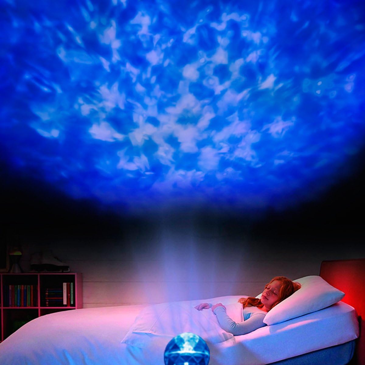 ELEOPTION® Waterproof Rotating Led Night Projector Light with Double Colors Flame Lightnings Indoor Outdoor for Bedroom House Party Festival Decorations