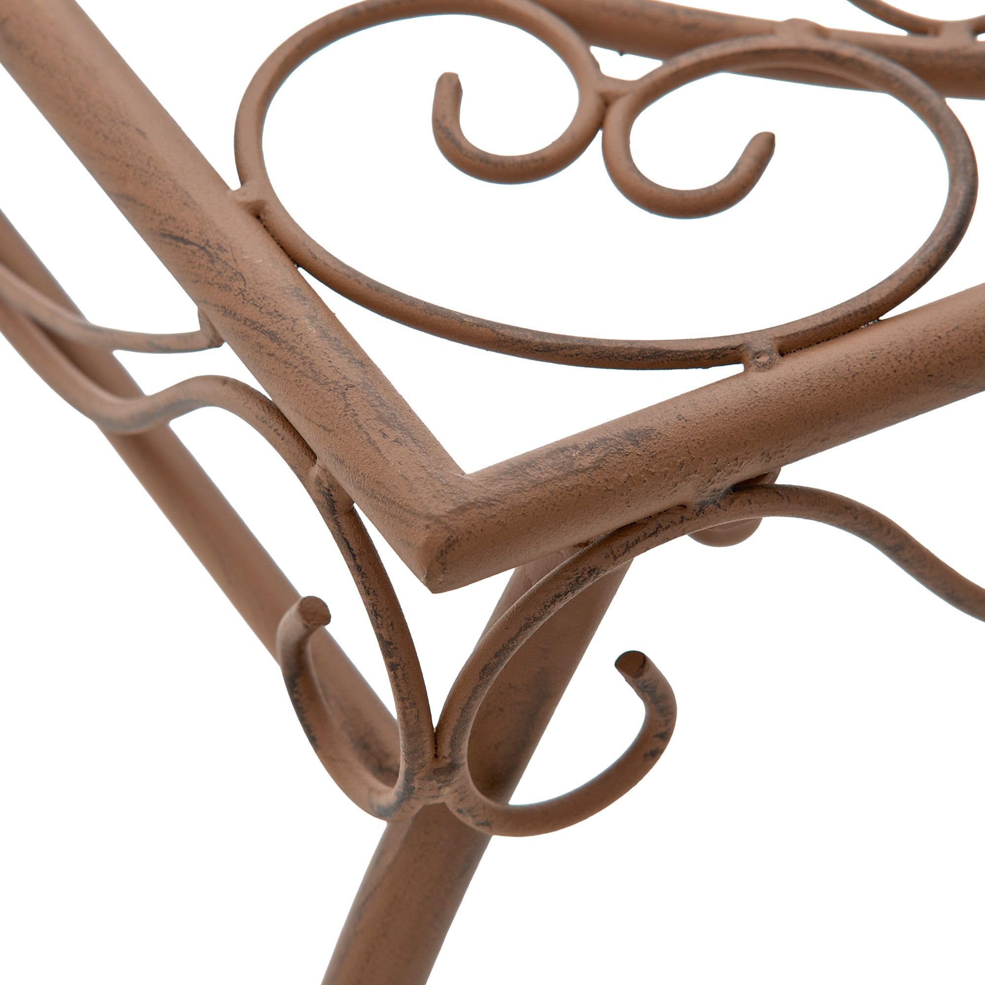 CLP Table de Jardin en Fer Zarina, Style Art Nouveau, Finition Déperlante, Marron Antique