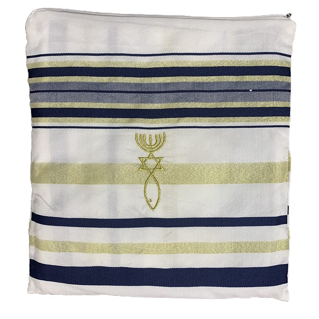 Lazder New Covenant Prayer Shawl, English/Hebrew & Bag 185 Inch X 54 Inch