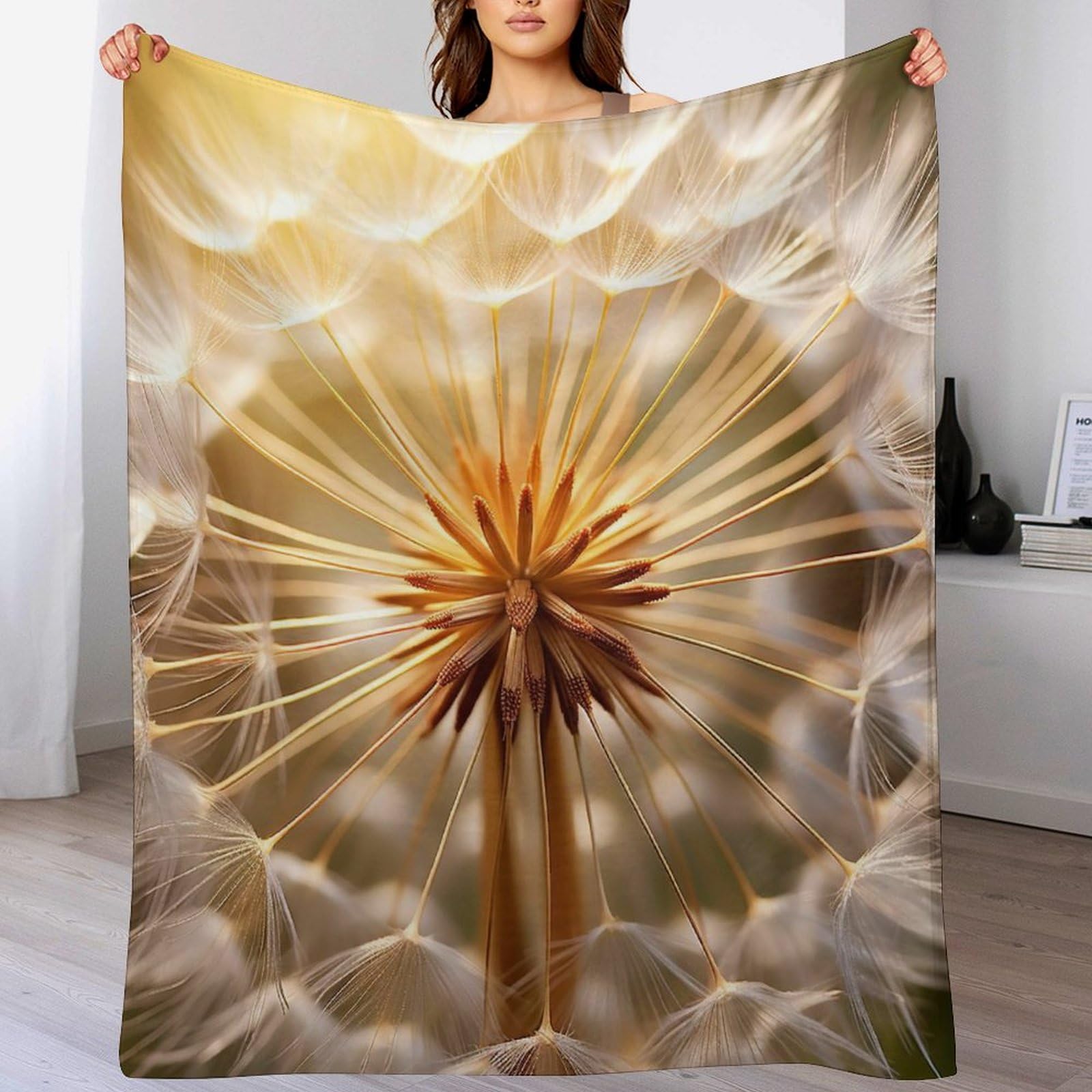 Couverture Dandelion en flannel douce 100x130cm pour canapé et chaise