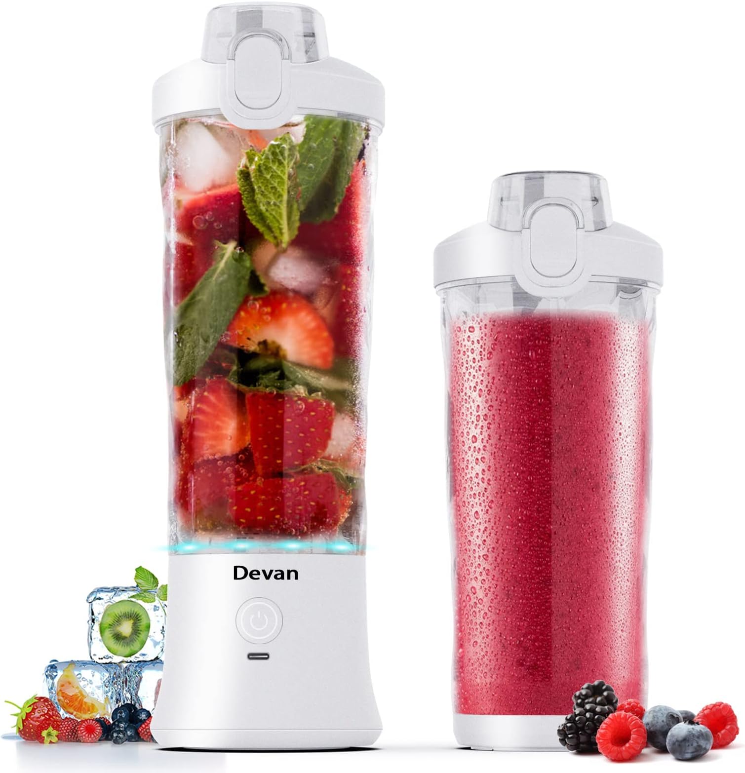 Portable Blender, Personal Blender for Shakes and Smoothies, 20 Oz Mini Smoothies
