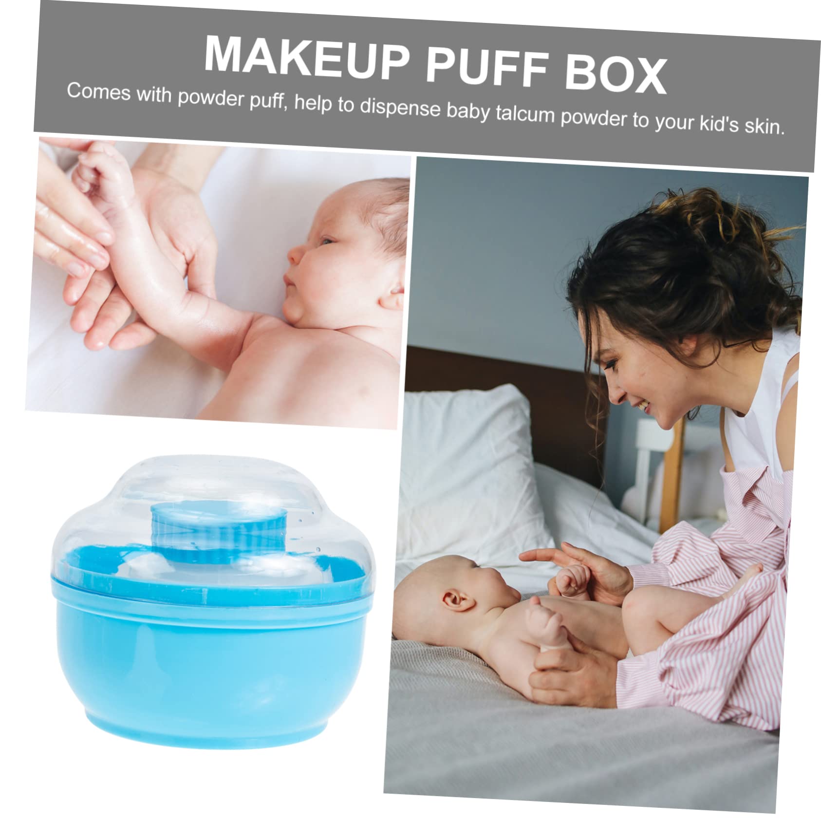 WRITWAA 2Sets Powder Puff Case with Storage Boxes Talcum Powder Puff Container for Travel and Home Use