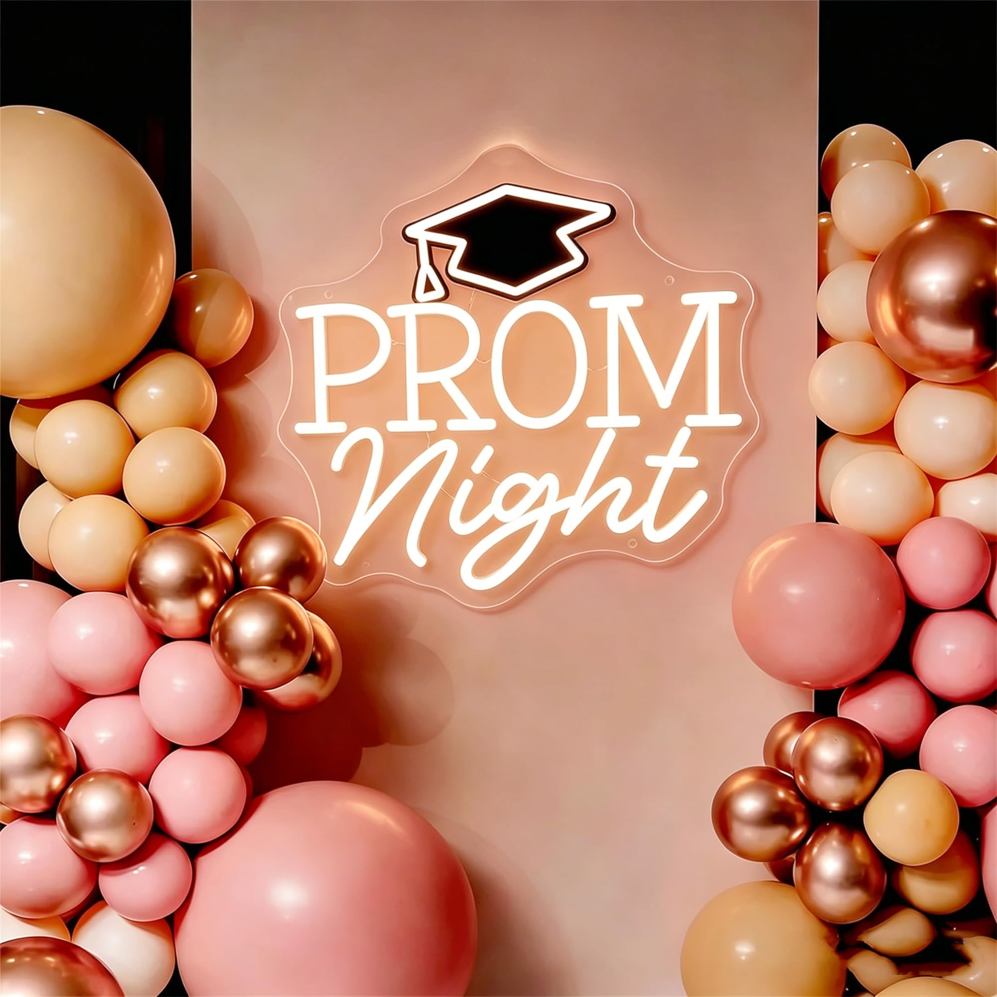 Dimmable Prom Night Neon Sign, USB LED Wall Decor Light for Party, Graduation & Home Decoration