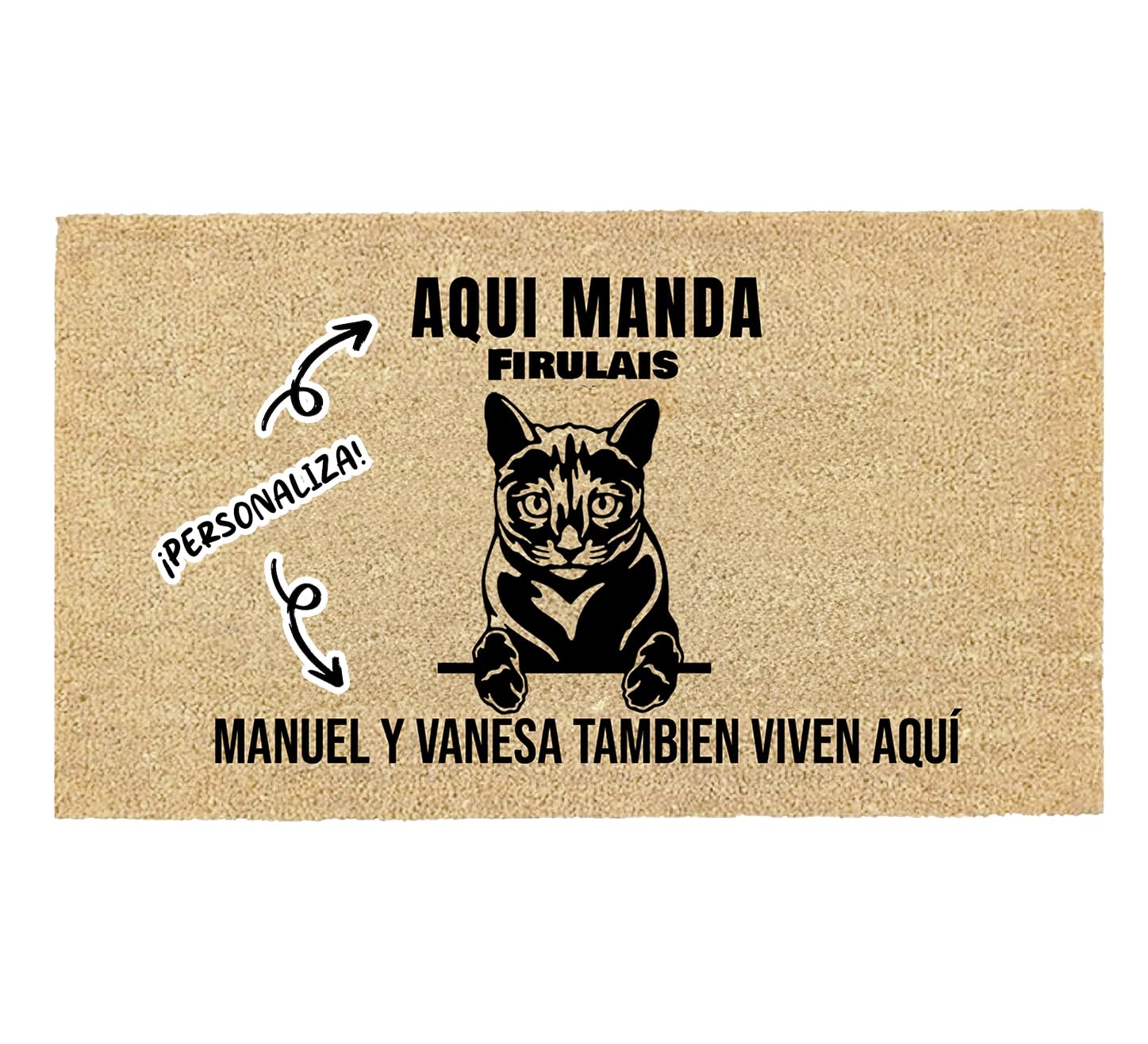 LucaHome - Felpudo Entrada casa Personalizados - Felpudo Gato Azul Ruso - Original y Divertido - Decoración hogar - Regalos Originales - Alfombra 33x60cm