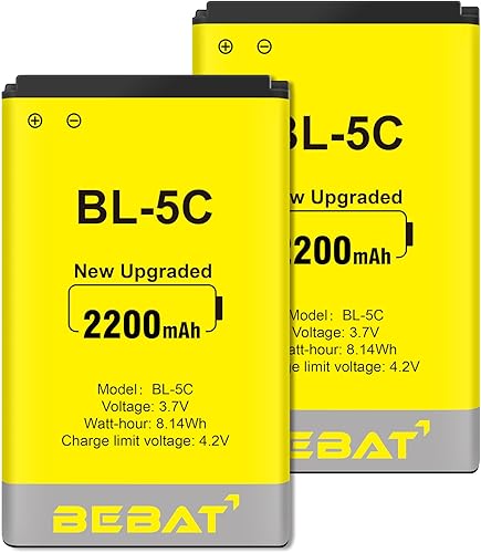 Batería BL-5C, batería recargable de 3.7 V 1800 mAh BL-5C adecuada para radio doméstica, Nokia con protección actual
