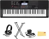 Vista 8 de Casio CT-X700 EDP Paquete de teclado educativo con fuente de alimentación, soporte, auriculares, cable USB y software de instrucciones