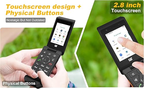 Miniatura 4 de CAT S22 4G Flip Phone desbloqueado con GPS Teléfono Flip inteligente resistente IP68 Teléfono celular Android resistente al agua T-Mobile Flip Phone
