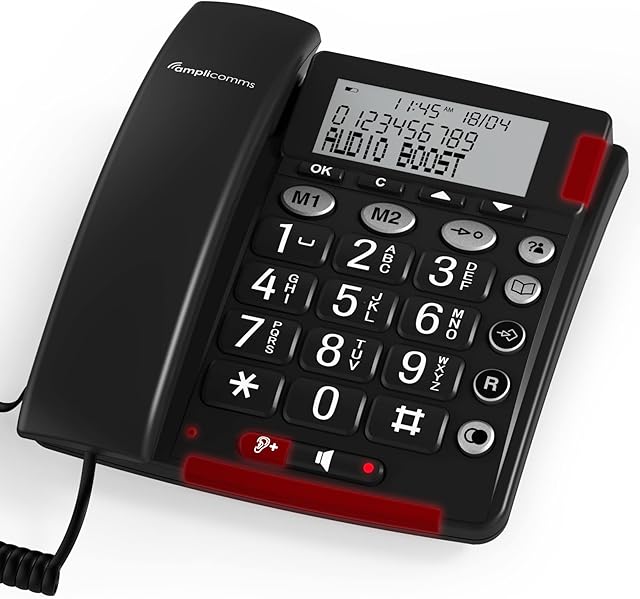 Amplicomms BigTel 48 Plus - Big Button Phone for Elderly with Caller Display - Loud Phones for Hard of Hearing - Big Number Telephone