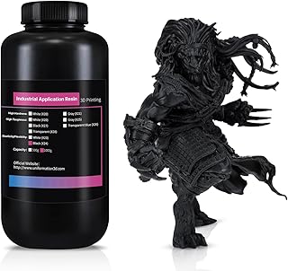 UniFormation Flexible 3D Printer Resin, 405nm UV-Curing Resin， with High Elongation and High Impact Resistance, can be Toughening Agent, Standard photopolymer Resin for LCD DLP 3D Printing（Blcak,1kg）