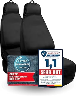 PROTEX® Autositzschoner [Testsieger 2025] Werkstattschoner - Rutsch- und wasserfestes, schmutzabweisendes Material - Ideale Passform - schwarz (2 Stück)