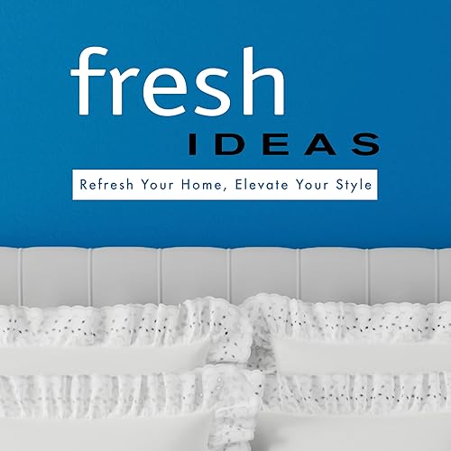 Miniatura 7 de FRESH IDEAS faldón clásico para cama, fruncido, longitud de caída 14 pulgadas