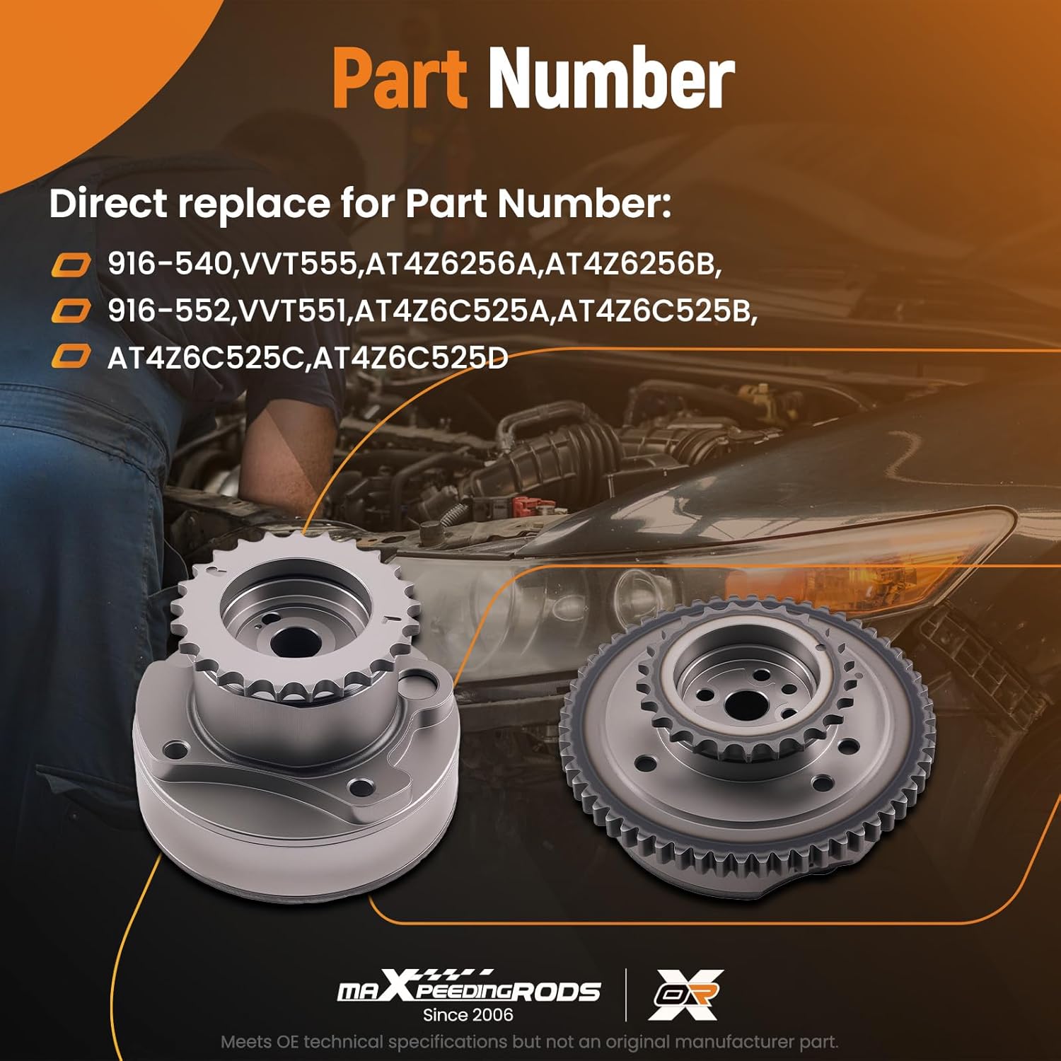 maXpeedingrods Engine Variable Valve Timing VVT Sprocket Fits for 3.0L 3.5L 3.7L Ford F-150 2011-2023 Explorer 2011-2019 Flex 2013-2019 Police Interceptor Sedan Taurus Lincoln Navigator AT4Z6C525B