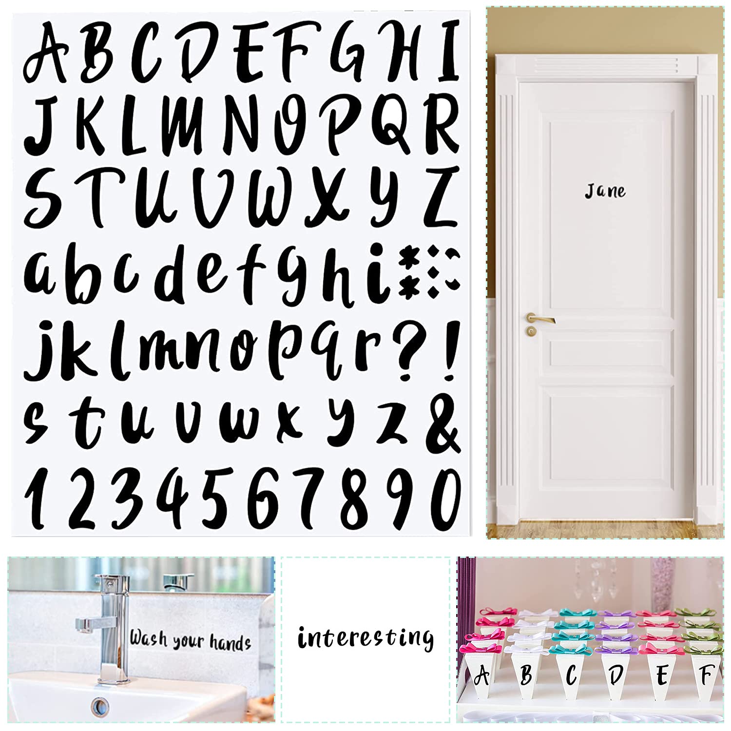 Autocollants De Lettres Alphabet 3D Auto-adhésifs, Pour Maison