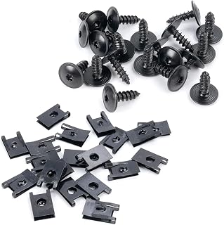 40 Pcs Kit de Clip à Vis et Écrou pour Automobile, Clips Carrosserie Voiture, Vis de Carrosserie pour Ailes de Voitures, Agrafe Carrosserie, écrous à Clip de Fixation en U pour Automobile