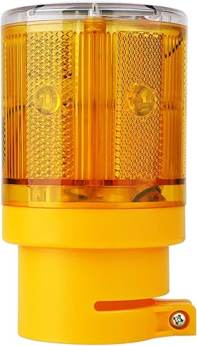 Aolyty Luz LED estroboscópica solar de advertencia intermitente, construcción de seguridad, barricada de carretera, tráfico, lámpara de baliza de