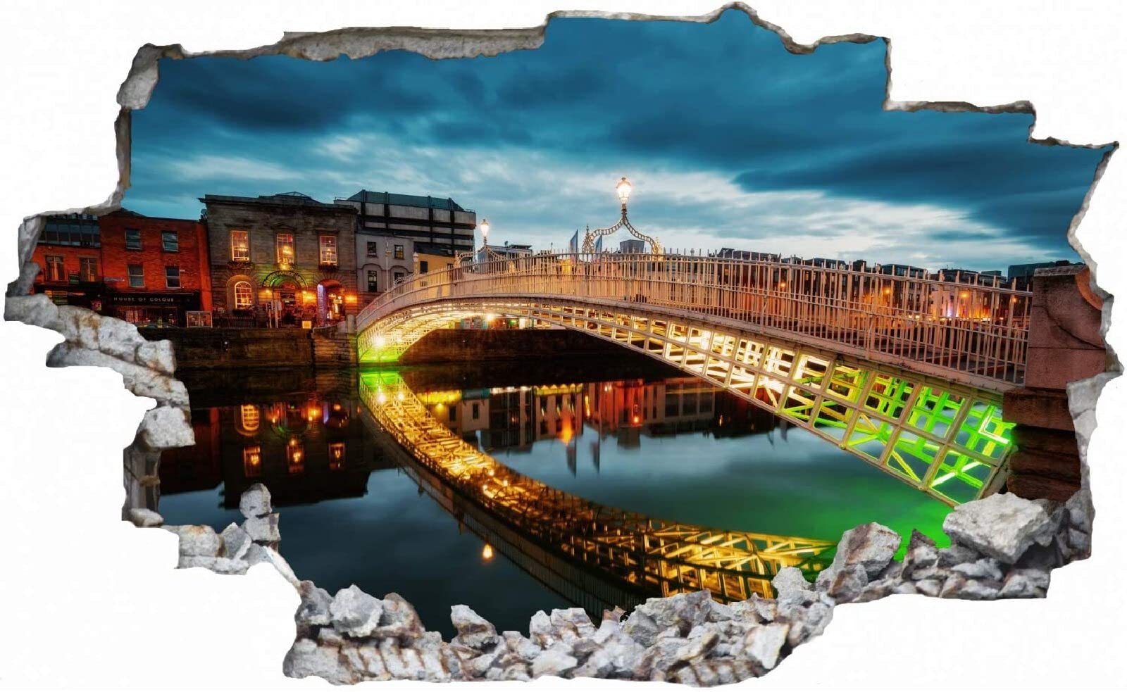 Naklejka ścienna 3D winylowa naklejka naklejki Stadt panorama ściana mural pokój dziecięcy dekoracja 80 x 120 cm