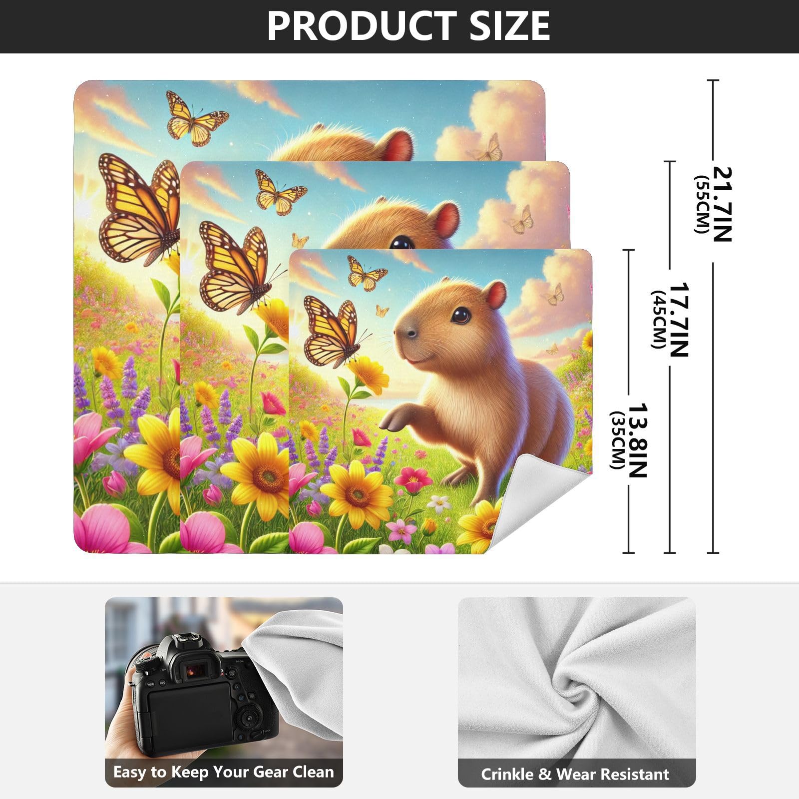 Joko Ivery Capybara Butterfly Flower Camera Lens Wrap 21.7