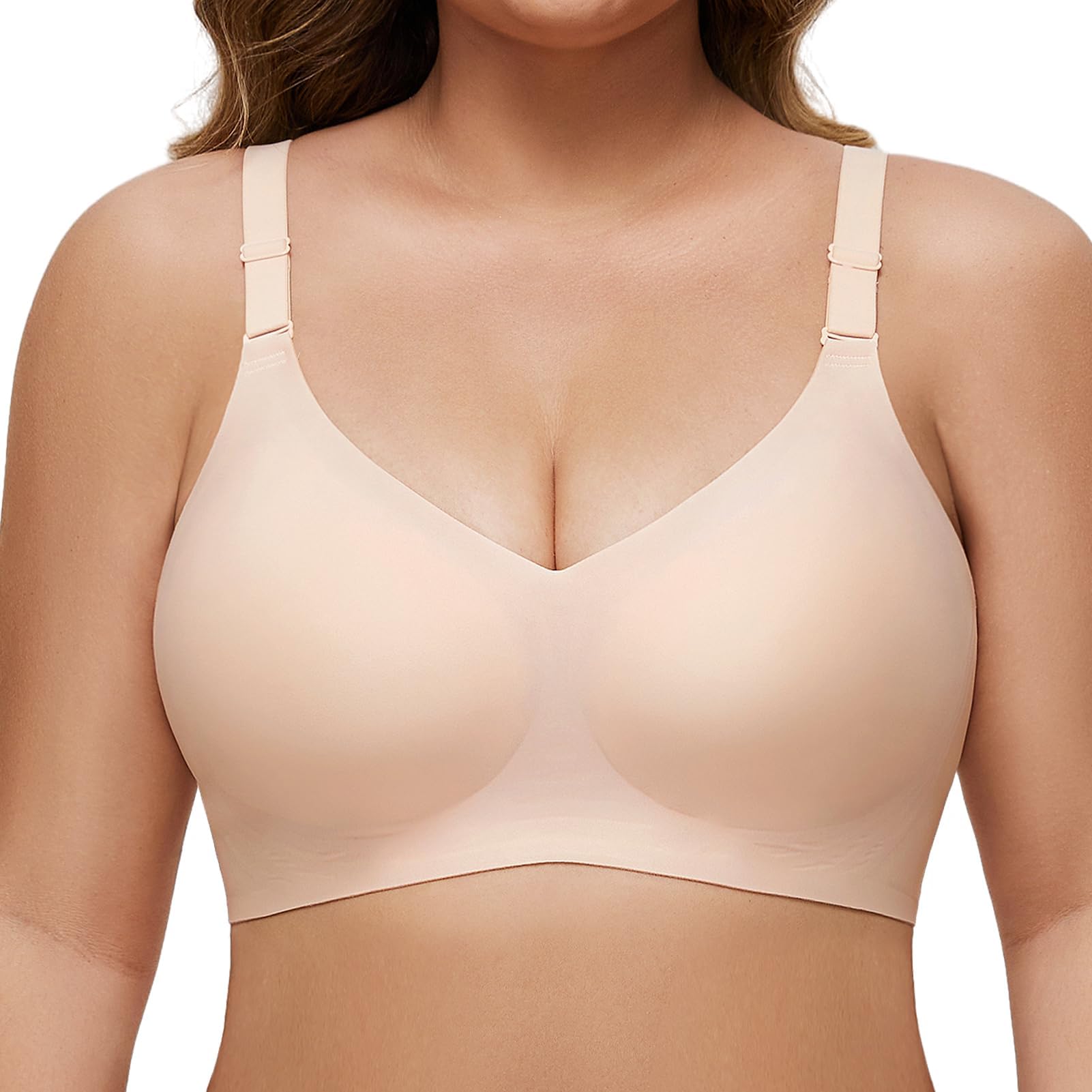 GailifeSuper Soft Bras for Women Wireless V Neck Bralettes for Women Minimiser Push Up Bra with Extra Bra Extender