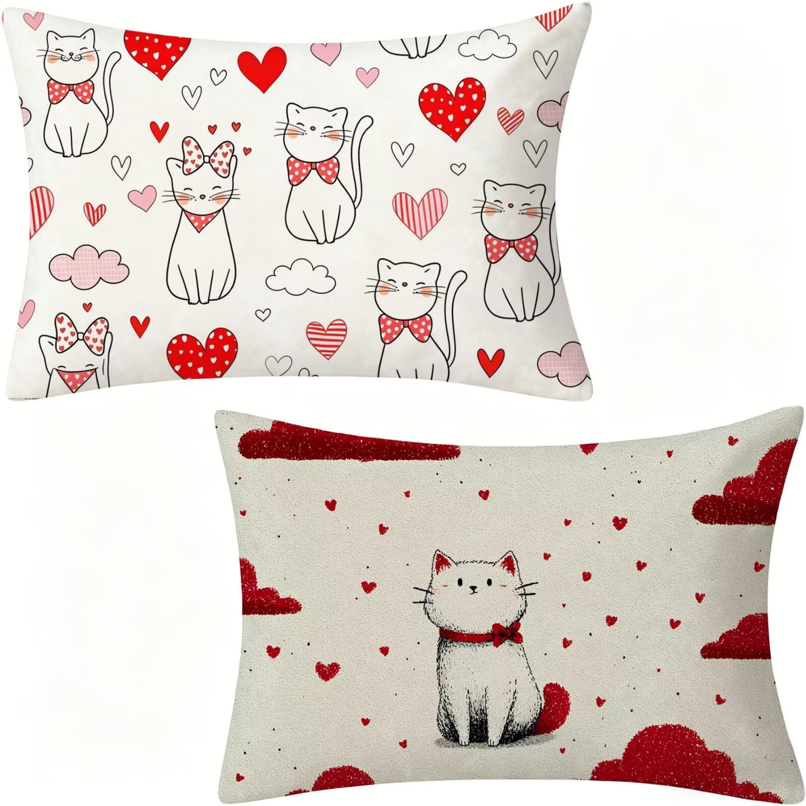 Protector almohada 80 transpirable pack 2 lino rojo fundas cojín para sofá de terraza