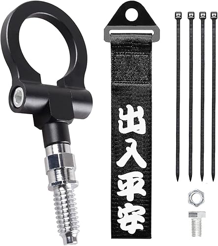 Gancho de remolque para parachoques delantero con cuerdas de correa de remolque personalizadas estilo JDM, 0.630 in para B-M W E90 E91E92 E93 X1 X3 disponible en Yaxa Peru