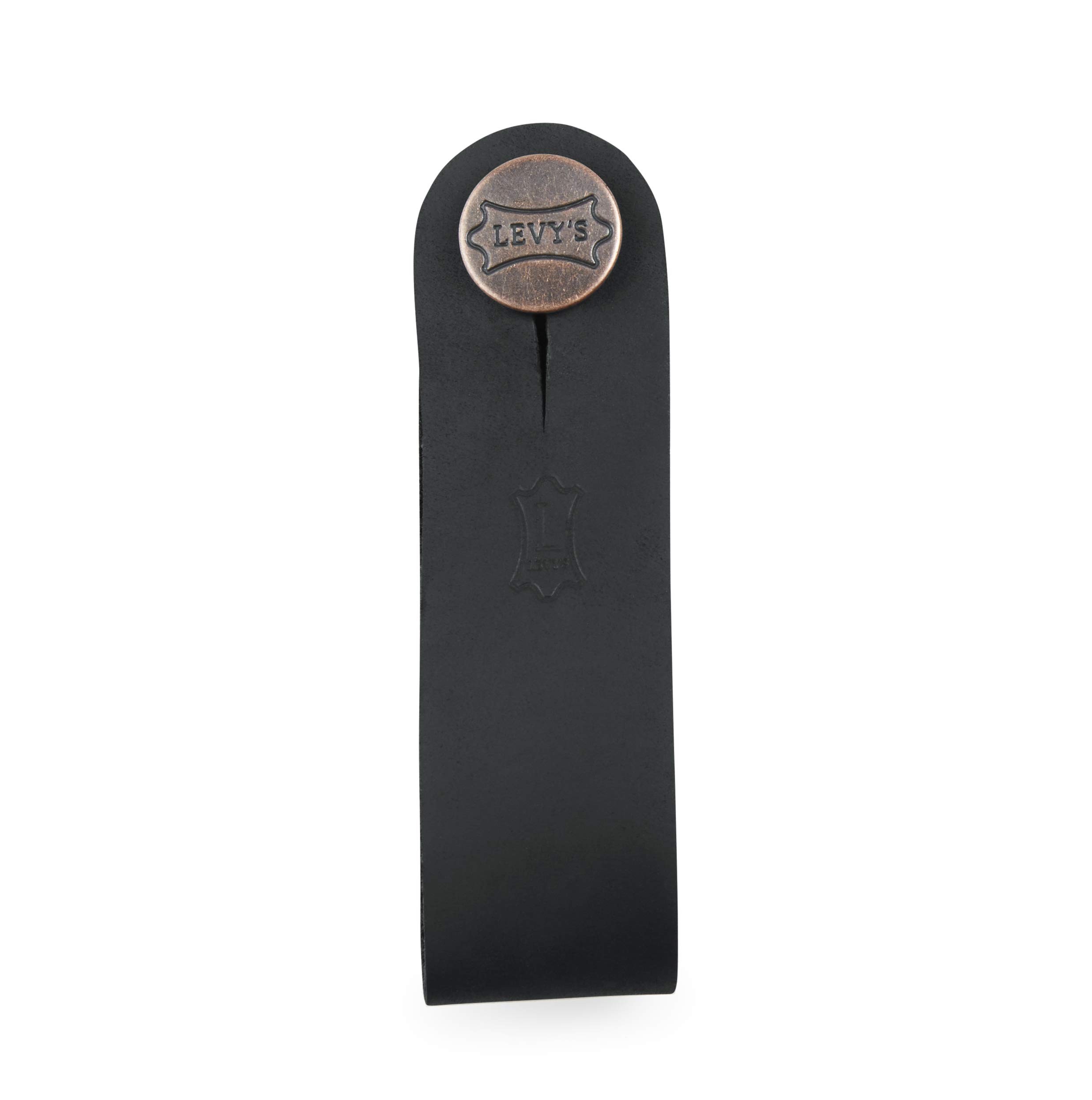 Levy's Leathers MM18CH-BLK Accessories - Leather Headstock Strap Adapter - Black, Black Leather, 191 mm x 25 mm x 1,6 mm - Image 3