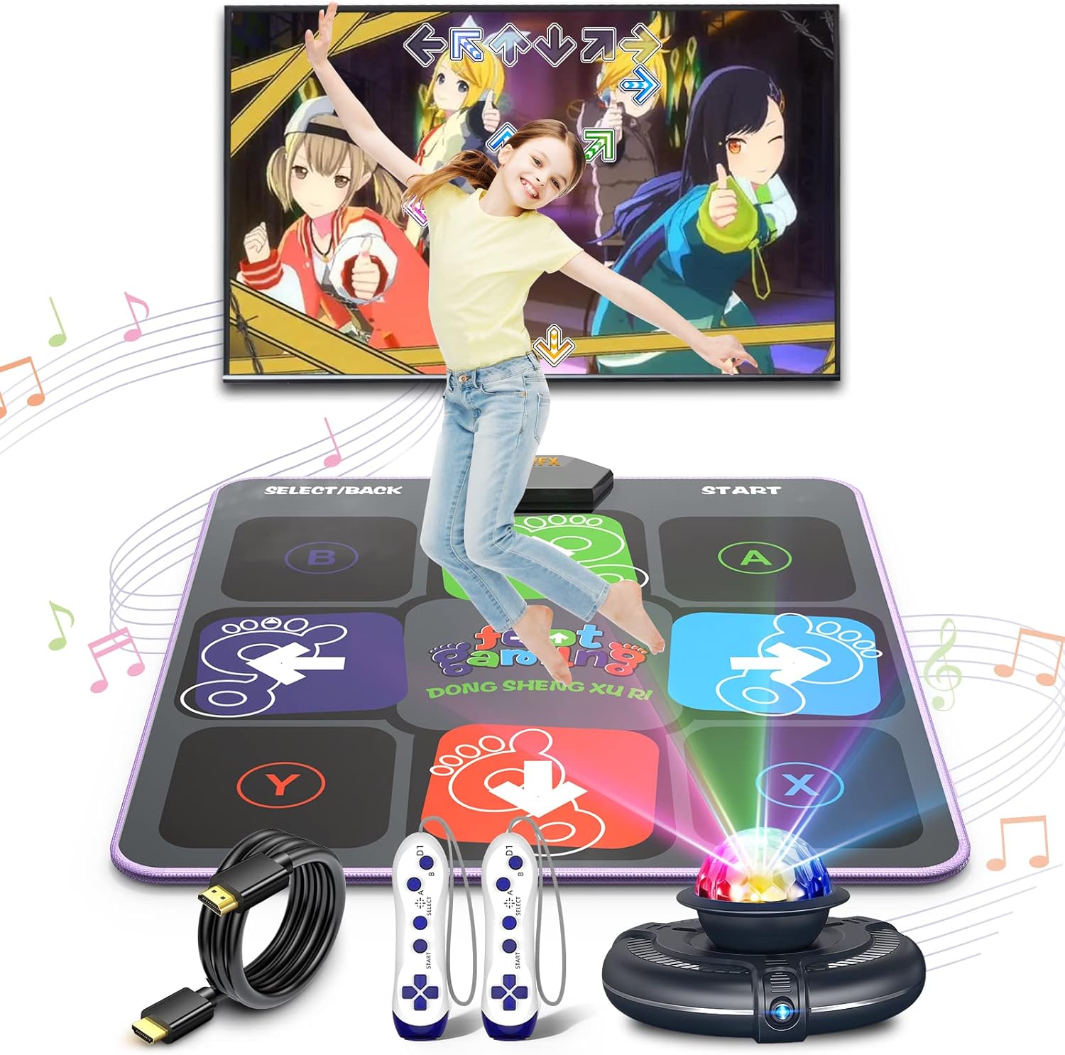 FWFX Kids Dance Mat Toys Wireless Music Electronic Dance Mats for