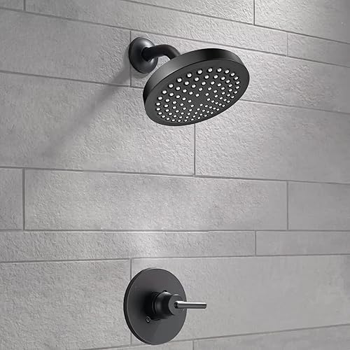 Miniatura 7 de Voolan - Brazo de ducha con brida y cinta de teflón, brazo de ducha de extensión para baño, cabezal de ducha fijo, acero inoxidable sólido, montado