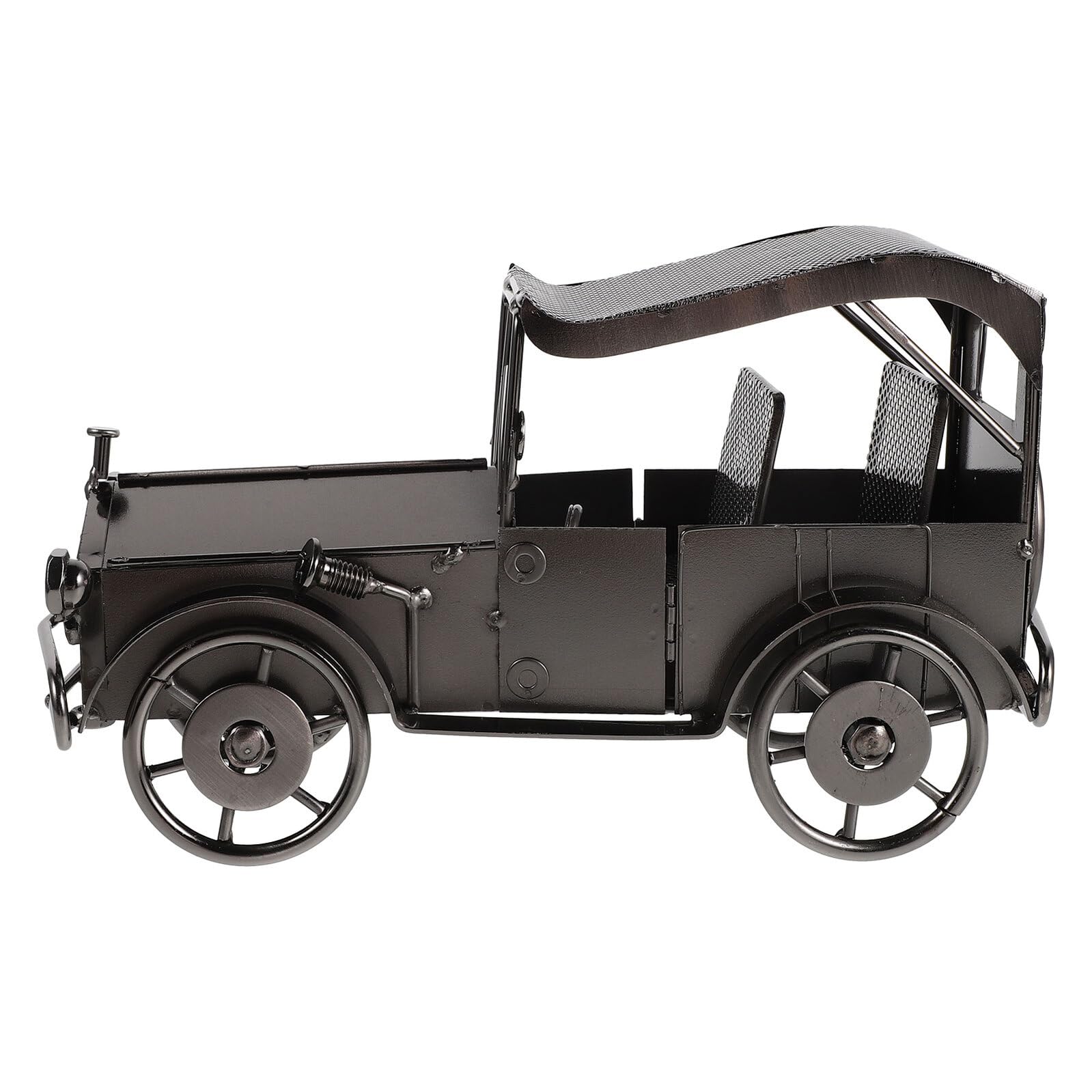 Modellino Auto Vintage in Metallo Nero, Ornamento Classico | Collezione per Salotto e Bar, Finitura Premium, Design Antico, Oggetto Regalo per Appassionati