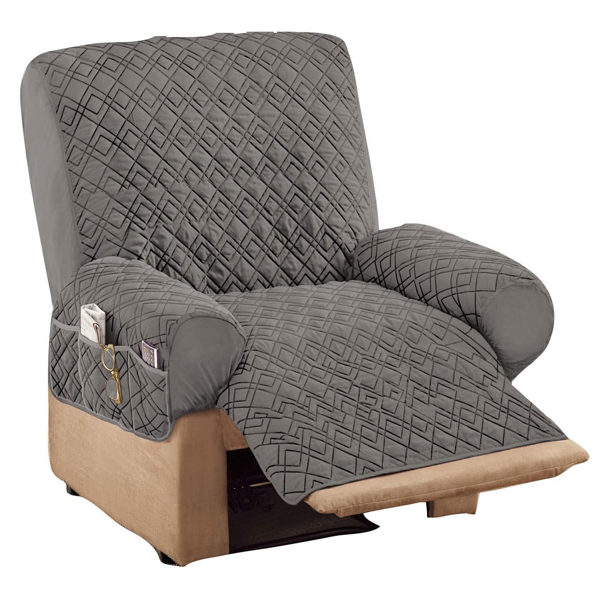 Collections Etc Diamond-Shape Quilted Stretch Recliner Cover