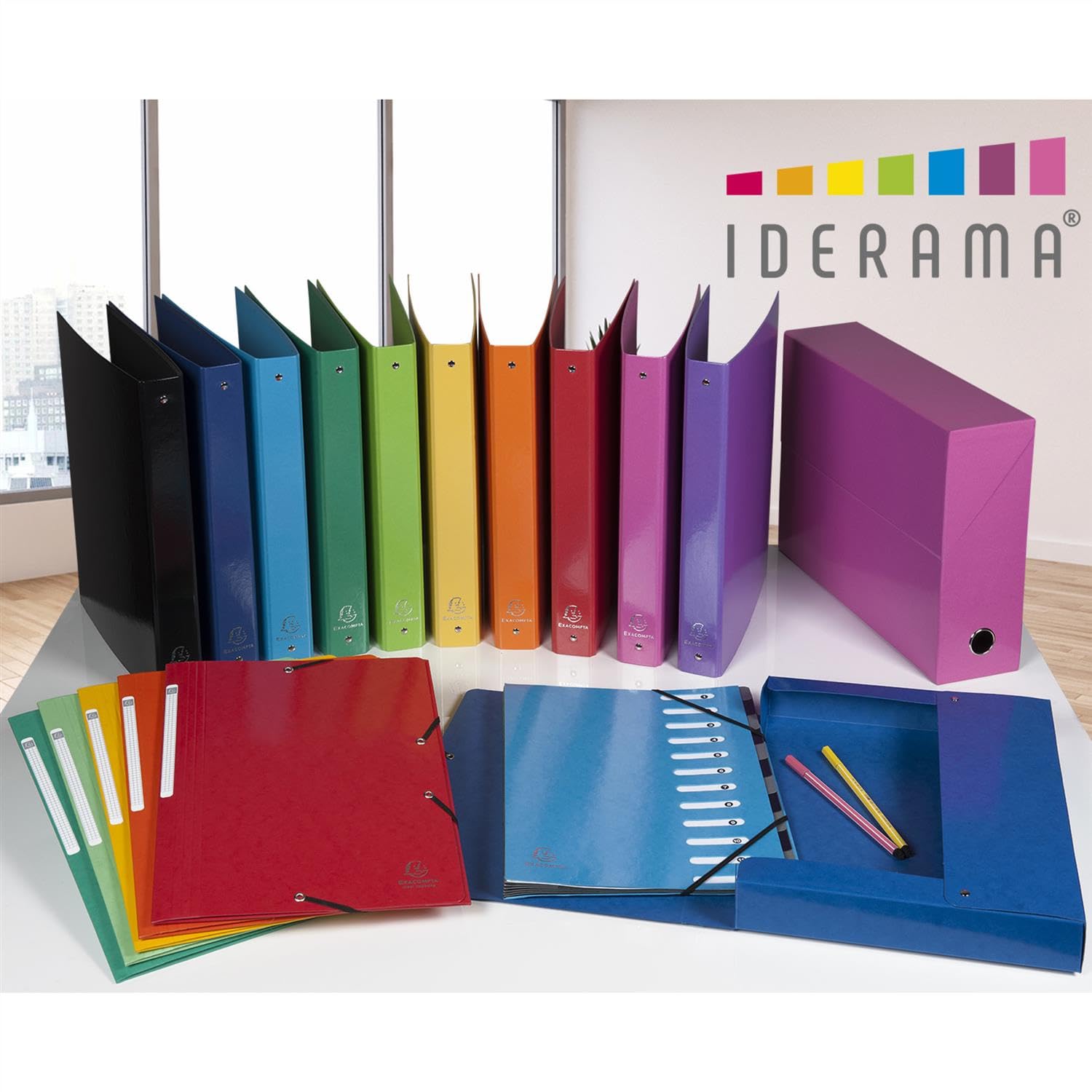 EXACOMPTA Scatola Progetto Iderama, 5 Colori Assortiti Classici, D90