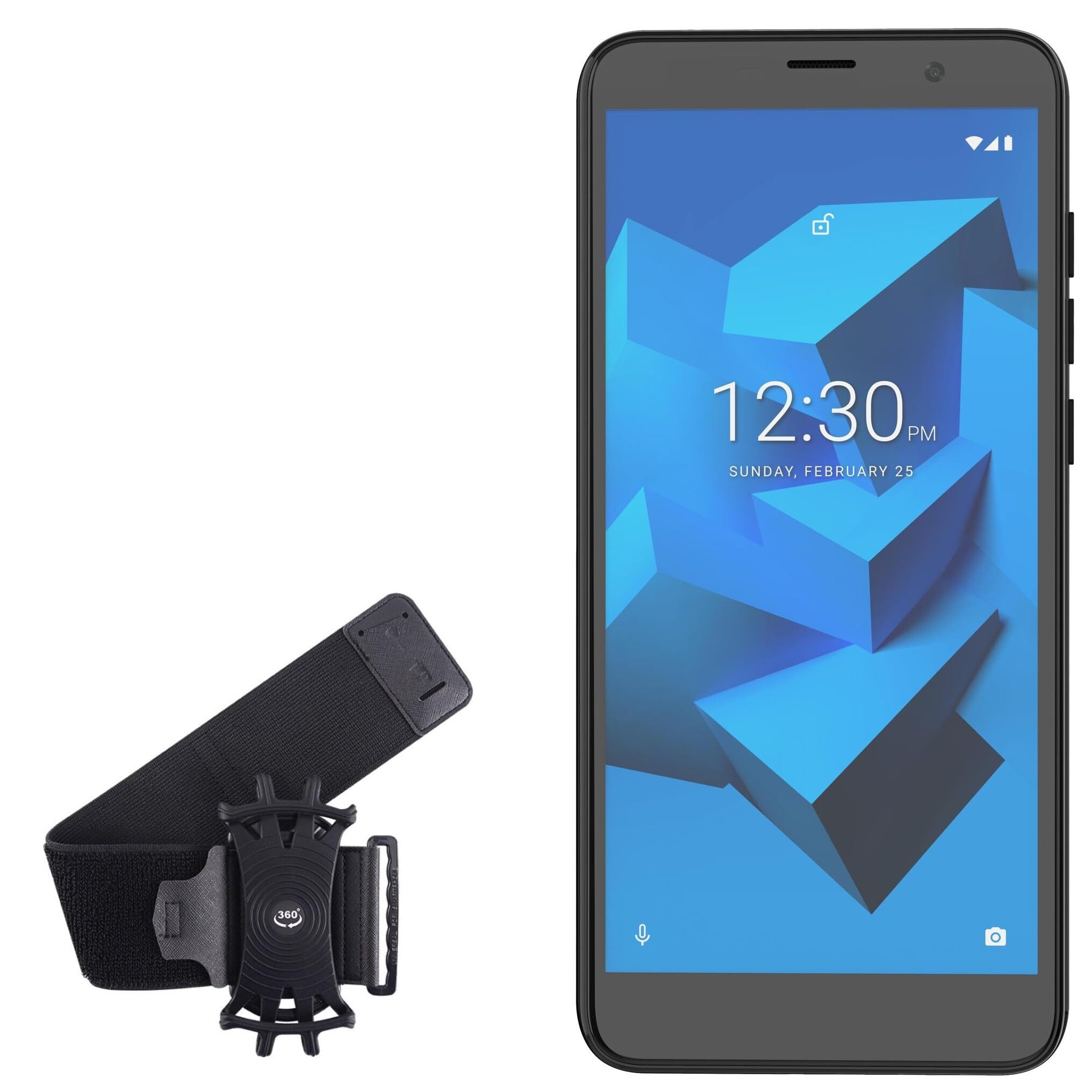 BoxWave Holster Compatible with NUU Mobile A10L - ActiveStretch Sport Armband, Adjustable Armband for Workout and Running - Jet Black