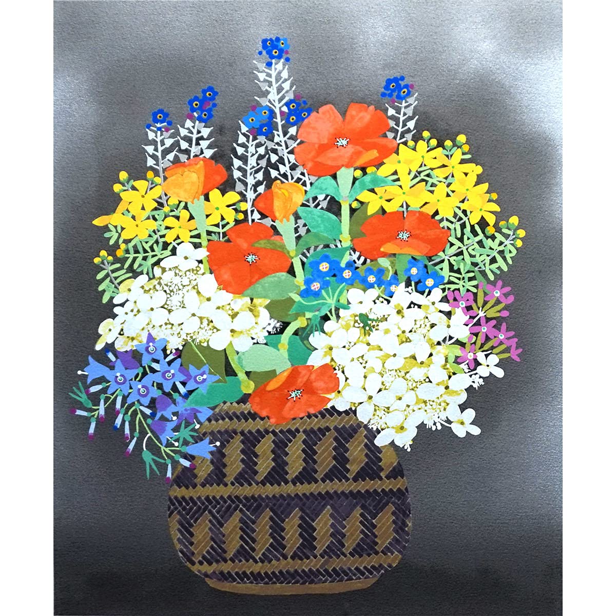 Amazon.co.jp: GLS堀文子 籠花 静物画 作家直筆サイン 花鳥画