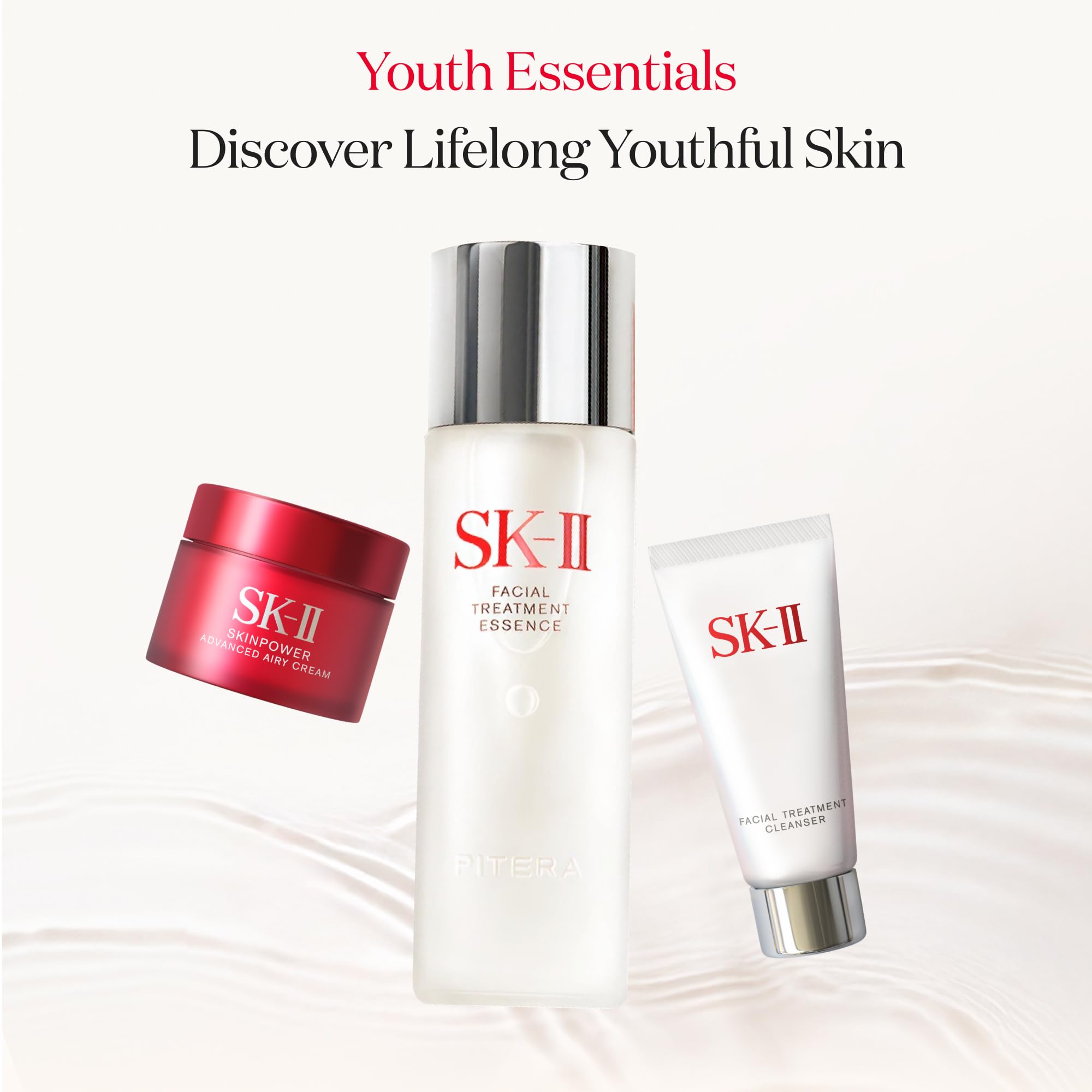 SK-II Conjunto de 3 peças Pitera, (limpador de 19,8 g + Essence 70
