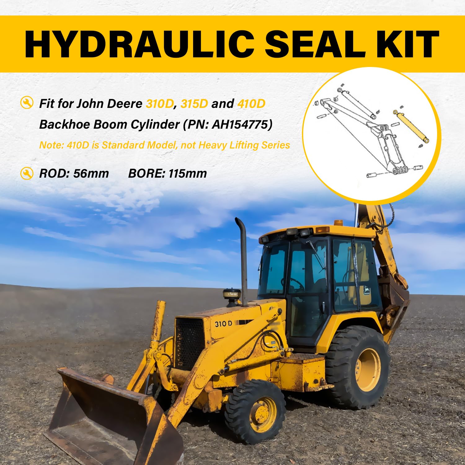 Hydraulic Cylinder Seal Tool Hydraulic Seal Kit For JD 310D 315D 410D ...