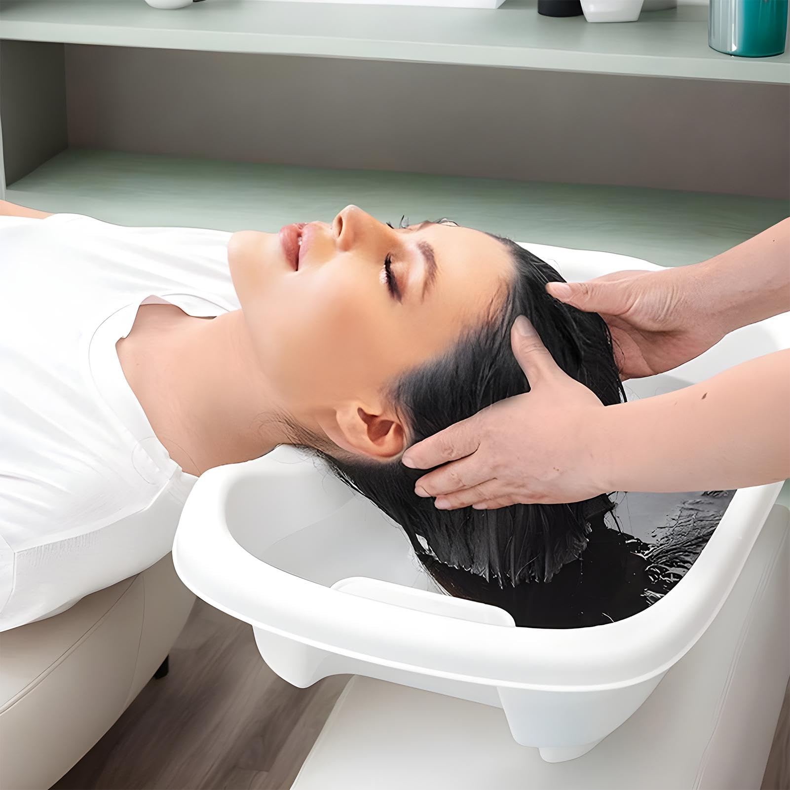 Haarwaschbecken, Shampoobecken – bequeme ergonomische Haarwaschstation | tragbar, tiefe Waschschüssel, Shampoo-Schüssel für Kinder, Behinderte, Heimgebrauch