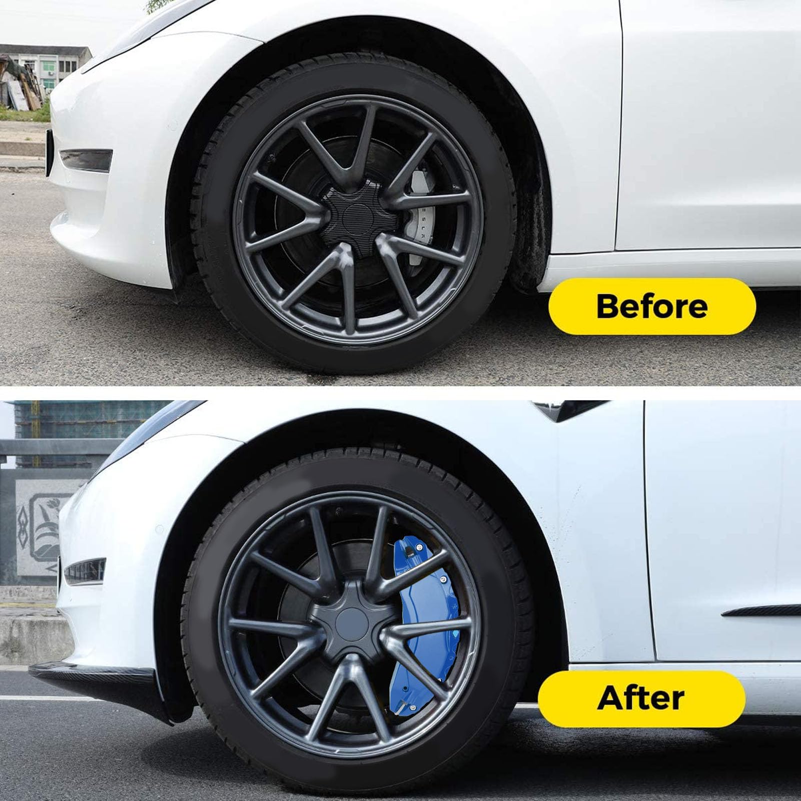 Dioche Copri Pinza per Auto in Lega di Alluminio per Ruota da 18 Pollici e 19 Pollici, Elegante Protezione per Pinza Freno, Facile da Installare (BLUE)